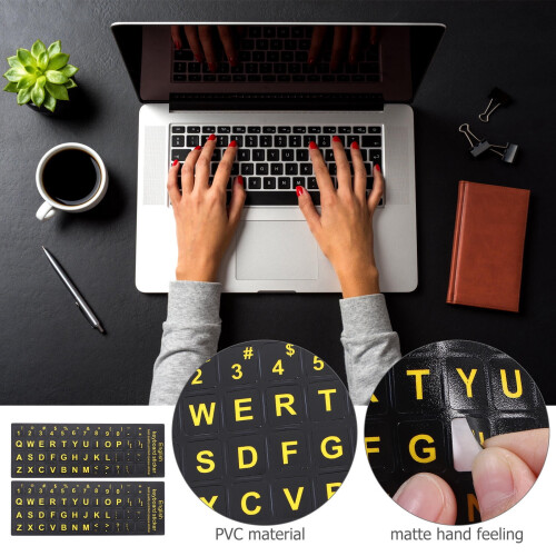 Autocollants pour clavier en PVC pour diverses utilisations (6 feuilles) 1