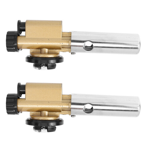 4Pièces Torches Butane Soudure Bbq Réglables Compactes Argenté 1
