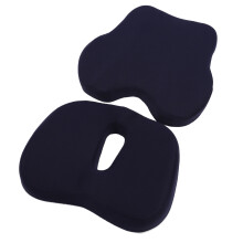Asiento y soporte lumbar azul - Espuma viscoelástica - 40x40x8/41x32x8