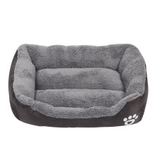 Hundebett für große, mittlere und kleine Hunde/Katzen, rechteckig, waschbar, weich und beruhigend, wärmend, Kaffeebraun
