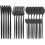 24-Piece Mirror Black Flatware Set, 18/0 Stainless Steel, 1