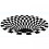 Round Black & White 3D Vortex Carpet 24x24 in 1