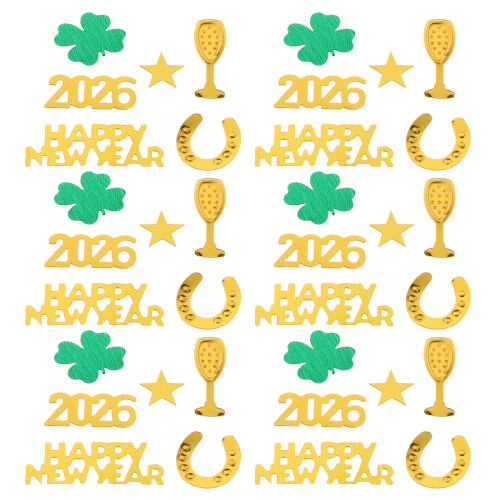 3Pcs Multi Plastic Happy New Year Table Confetti for Party Decorations 1