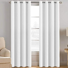 White Thermal Insulated Grommet Curtain Panel 100x84 in