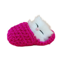 Slipéir Chat Codlata Gleoite le Fuaim – Slipéir Bréagán Ainmhithe Plush do Pháistí, Bronntanas Spraíúil do Dhaoine a bhfuil grá acu do