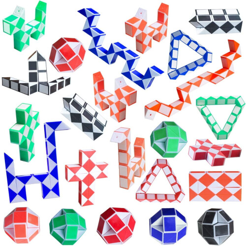 Παζλ Sensory Fidget Snake Cube Twist, σετ 5 τυχαίων χρωμάτων