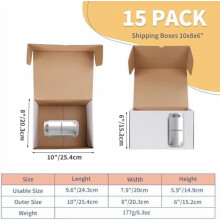 10x8x6 White Shipping Boxes Set of 15, Corrugated Cardboard Mailer Boxes for Packaging Small Business Mailing Gifts