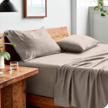 Luxury1800 Ultra-Soft Stonewashed Microfiber Complete Lakenset – Dubbel geborsteld, Diepe Hoeslakens, Ademend, Gemakkelijk aan te brengen (Pebble