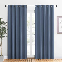 Stone Blue Blackout Curtains 34" x 60", Grommet Thermal Set