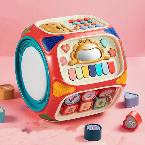 MesaSe Activity Box Kids Activity Box Baby toys, developmental activity boxes, 8-sided activity boxes, activity tables