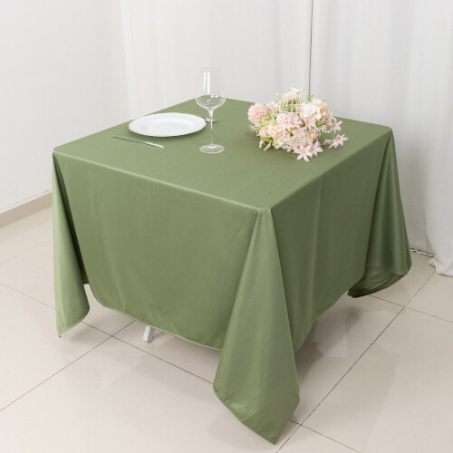 Square Tablecloth 70x70 in Dusty Green Scuba Polyester