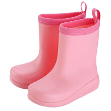 Color Block Kids Rain Boots, Lightweight Closed Toe – Compatible with Classic Outdoor Activities, Pink, Size 11–11.5 Years