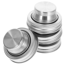 KALLORY Weithals-Einmachglasdeckel Silber 6 Stück 3 Zoll