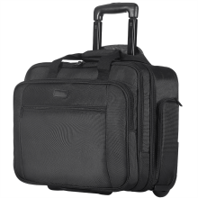 Laptoptas voor 17,3-inch laptops met wielen en handvat.