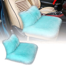 Housse de siège auto en peau de mouton, coussin de siège universel en laine longue pour voiture, SUV, camion et chaise de bureau, non-chaude et