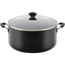 Nonstick Aluminum Stockpot with Glass Lid, 10.5 Qt