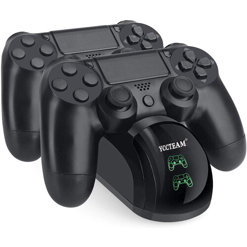 PS4Controller-oplader, opgraderet hurtigopladningsport, dockingstation til PS4/PS4Slim/PS4Pro-controller, sort
