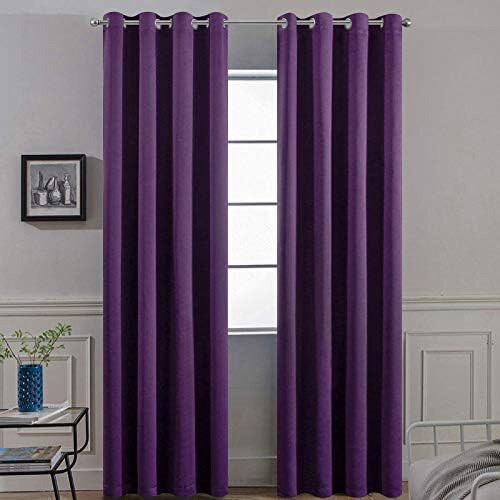 Purple Blackout Curtains 52 x 84 in, Pair