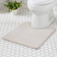 Beige High-Pile Foam Bath Rug 24 x 20 in