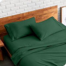 Taies d'oreiller King en microfibre, lot de 2, rafraîchissantes et doublement brossées, vert forêt, faciles d'entretien