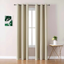 Verdunkelungsvorhänge Beige 42 x 72 Zoll 2-teilig Ösen Thermovorhänge