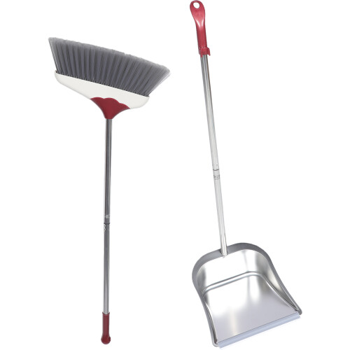 2Sets Indoor Dustpan and Broom Set Flexible Bristles for Home Use 2