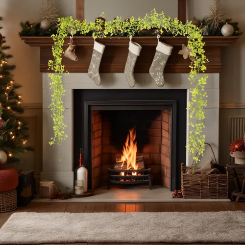 Yellow Artificial Rattan Garland 68.9 in