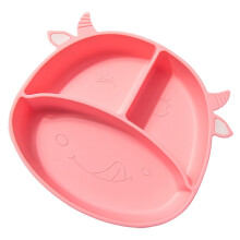 Piatto per neonati in silicone con ventosa e scomparti divisori