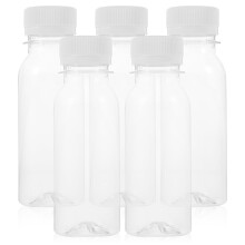 Melkfles, 5 stuks, 100 ml, draagbare plastic drinkflessen met deksels voor op reis en kamperen, 12 x 4 x 4 cm