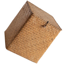 Large Handwoven Straw Basket with Lid - Camping Basket Set, and Stylish Storage Solution