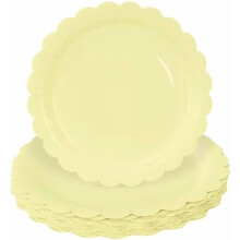 9 Inch Green Scalloped Paper Plates 50 Pack