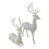 Set van 2 plastic rendierbeeldjes als kerstdecoratie. 1