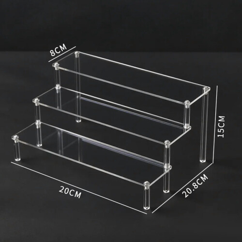 Acrylic Display Stand 1-4 Layers Transparent Trapezoidal