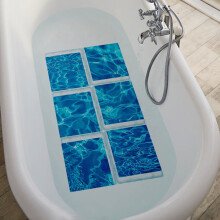 Décoration intérieure, autocollants antidérapants à faire soi-même pour douche et baignoire, motifs vagues stéréoscopiques