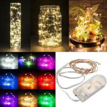 Guirlande lumineuse féérique à 20 LED, alimentée par piles (rose)