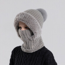 Warm3in1BeanieHat για γυναίκες, ζεστό χειμερινό πλεκτό καπέλο, κασκόλ και μάσκα για σκι,