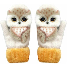 Guanti a forma di animale carini, 2023. Nuovi guanti a forma di animale in peluche lavorati a maglia a mano, con dita intere, spessi, morbidi e caldi