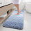 Tapete de banho felpudo de microfibra azul claro retangular 150x50 cm 1