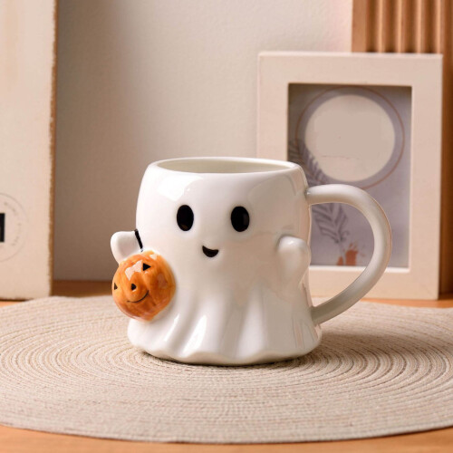 Gobelet fantôme citrouille Gallickan blanc d'Halloween