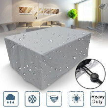 Housse imperméable pour mobilier de jardin rectangulaire (table et chaises) - Protection contre le vent, la poussière et les UV