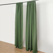 BalsaCircle 2 Panels Olive Green 8 feet Polyester Drapery Backdrop Curtains Rod Pockets Party Events Decorations Supplies