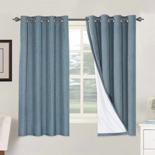 Linen Look Blackout Curtains 52"W x 96"L Pair