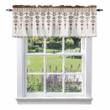 Boho Tribal Aztec Valance 54x18in Rod Pocket