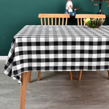 Gingham Rectangle Tablecloth in Sage Green, Cotton Blend,