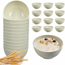 12-teiliges Set Weizenstrohschalen, 770 ml, 6 Farben, spülmaschinenfest