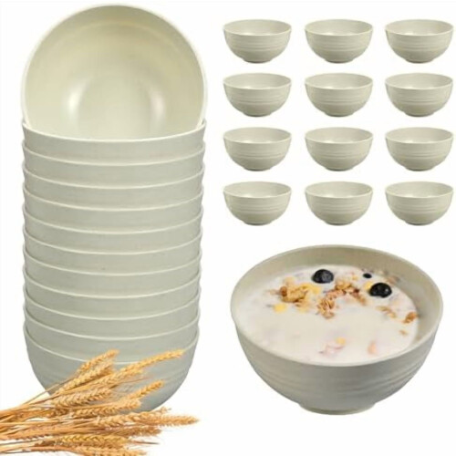 12 τεμάχια άθραυστα μπολ σίτου και άχυρου 26oz, κατάλληλα για φούρνο μικροκυμάτων