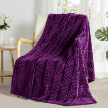 Soft Fleece Throw Blanket 50x60 in Purple Vintage Pattern
