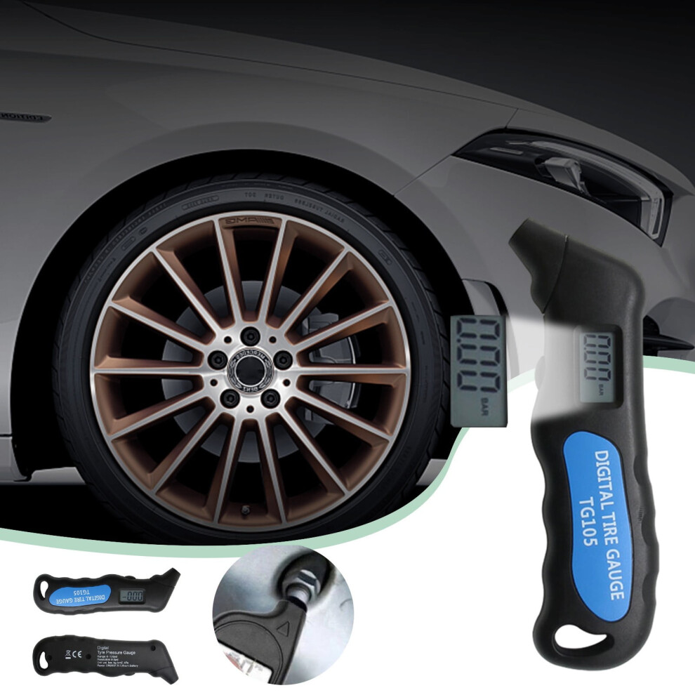 Digital Display Tire Multifunctional Tire Pressure Monitoring Guns For Pressure Gauge Digital Automotive Tire Pressure Gauge Light/Black 9485826429791