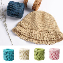 1 Roll Straw Braided Thread Cord for Craft DIY 8 Colors Sewing Thread Cord Straw Hat Woven Material Household Supply