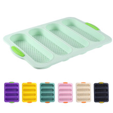 Cake Baking Molds Loaf Pan with Four Buns French Bread Non-Stick Pan Easy to Release Household Food Baking Tool